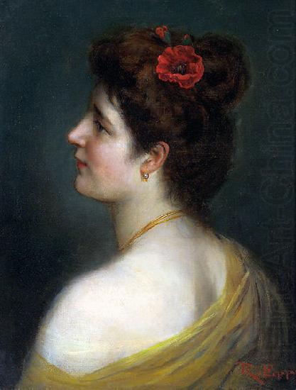 Junge Frau mit Klatschmohnbluten im Haar, unknow artist